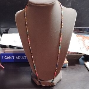 Multicolor Enamel Beaded Necklace Costume Jewelry Unbranded